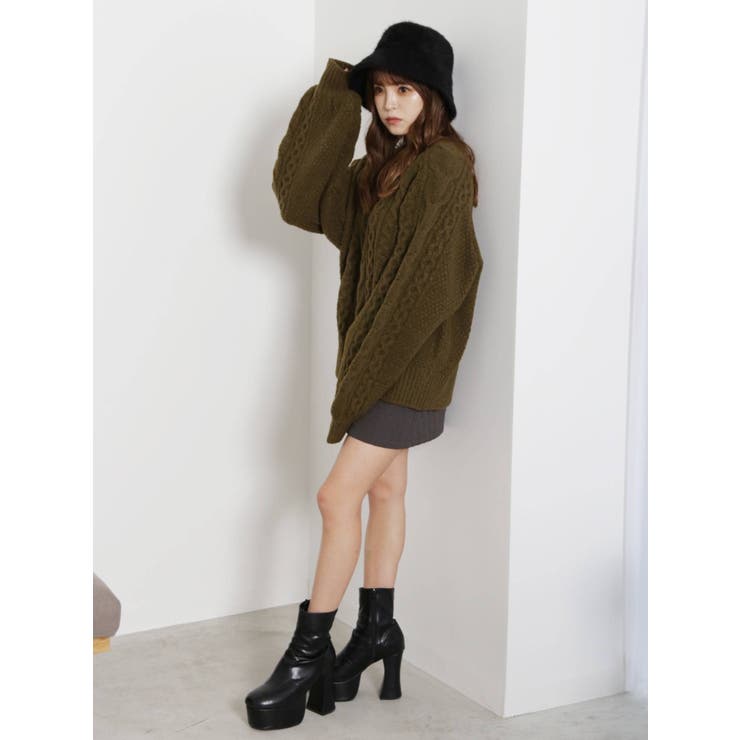 WEB限定 ITEM】ボリュームケーブルニット[品番：MKSW0047469]｜MURUA