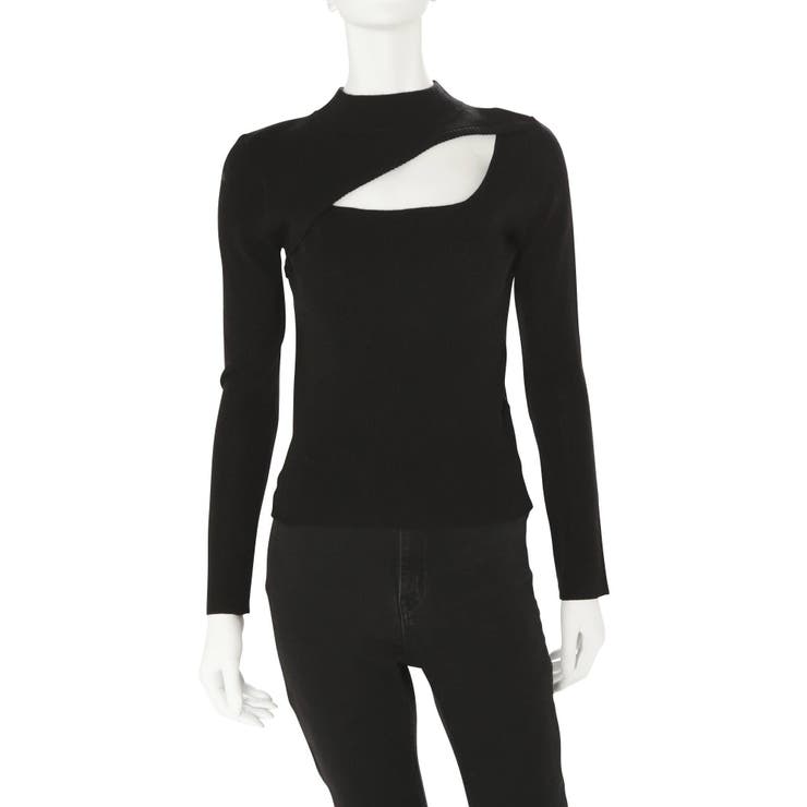 【売れました】MURUA(ムルーア)変形blackトップス 変形ネックニット[品番：MKSW0047880]｜MURUA（ムルーア）の