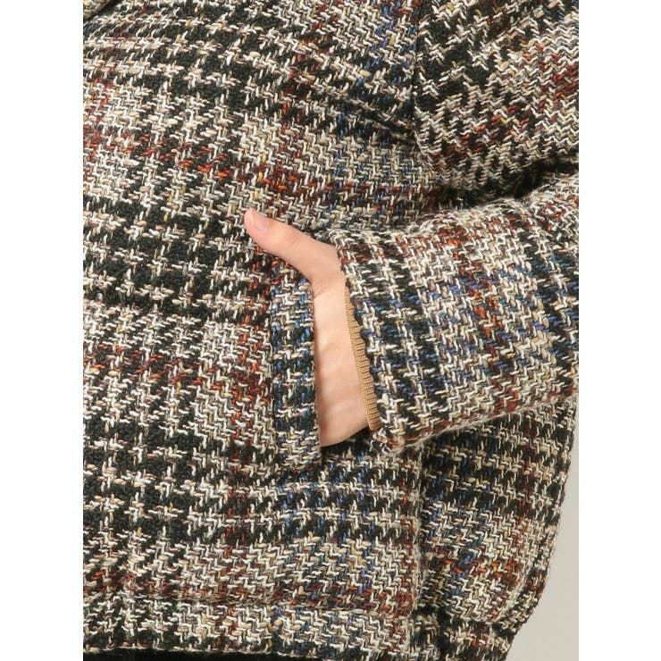 ツイードダウンジャケット ツイードコンビ・エコファーダウンジャケット/DoCLASSE