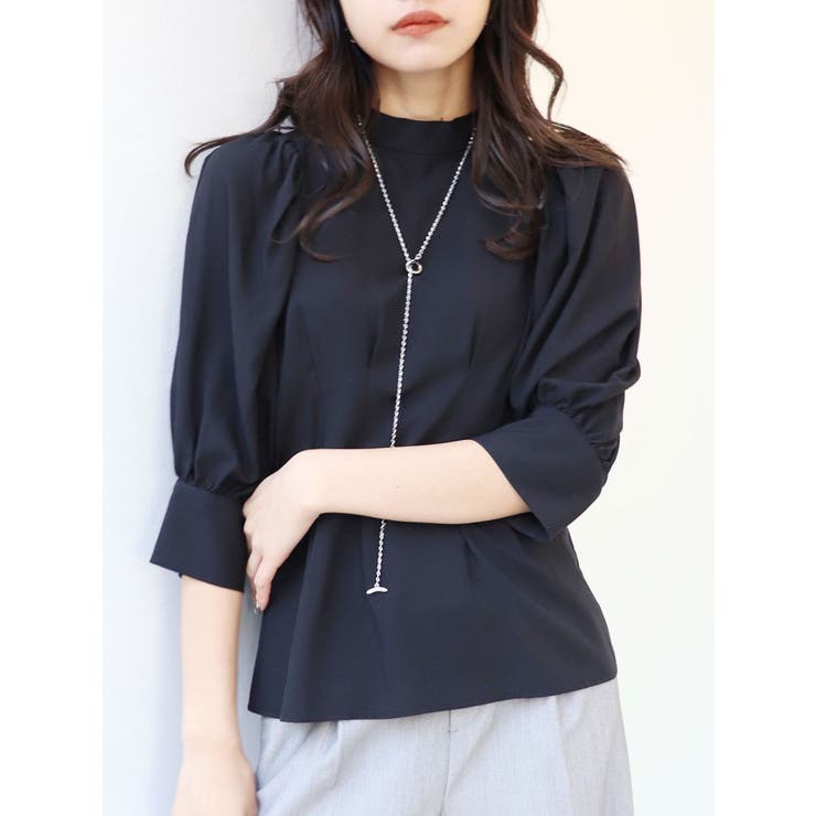 ブラック | ボウタイタックブラウス | MURUA