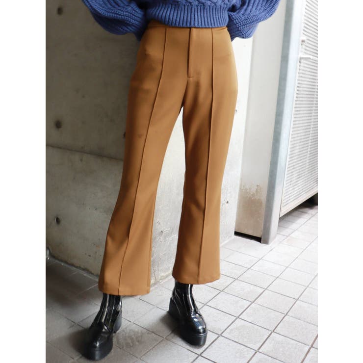 マスタード | ステップスリットフィットフレアパンツ | MURUA