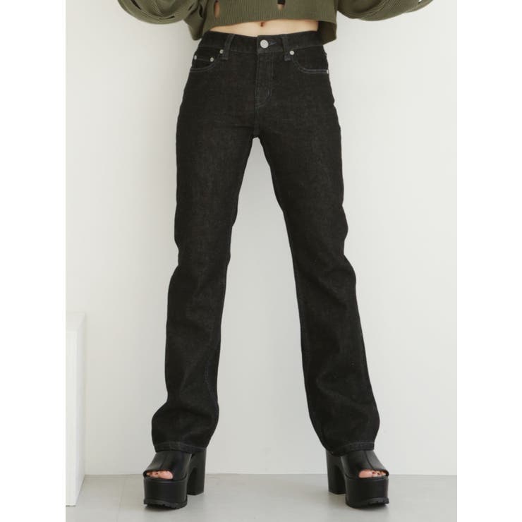 ブラック | ローライズストレートデニム | MURUA