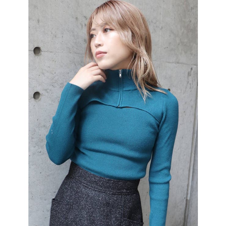 ハーフジップカットニット[品番：MKSW0049644]｜MURUA（ムルーア
