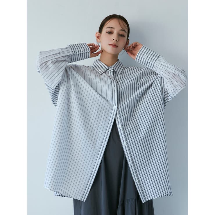 ブロッキングストライプシャツ[品番：MKSW0049870]｜MURUA