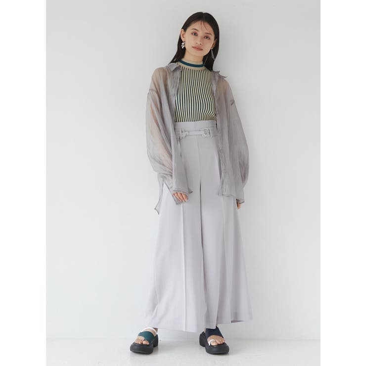 シアーシャイニーボリュームシャツ[品番：MKSW0049871]｜MURUA