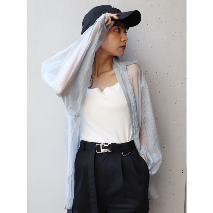 シアーシャイニーボリュームシャツ[品番：MKSW0049871]｜MURUA