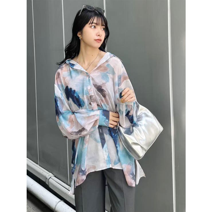 ニュアンスプリントオーバーシャツ【WEB限定】[品番
