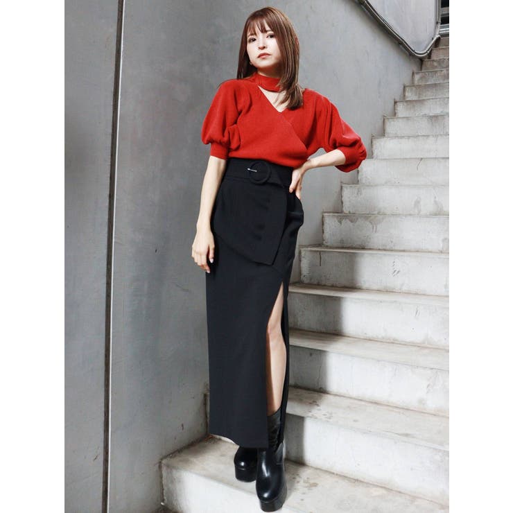 （sale)アレキサンダーM ブラックのリブペンシルスカート Alexander McQueen リブニット ペンシルスカート | ブラック