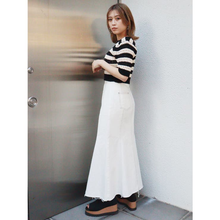 メッシュショートニット[品番：MKSW0049294]｜MURUA（ムルーア