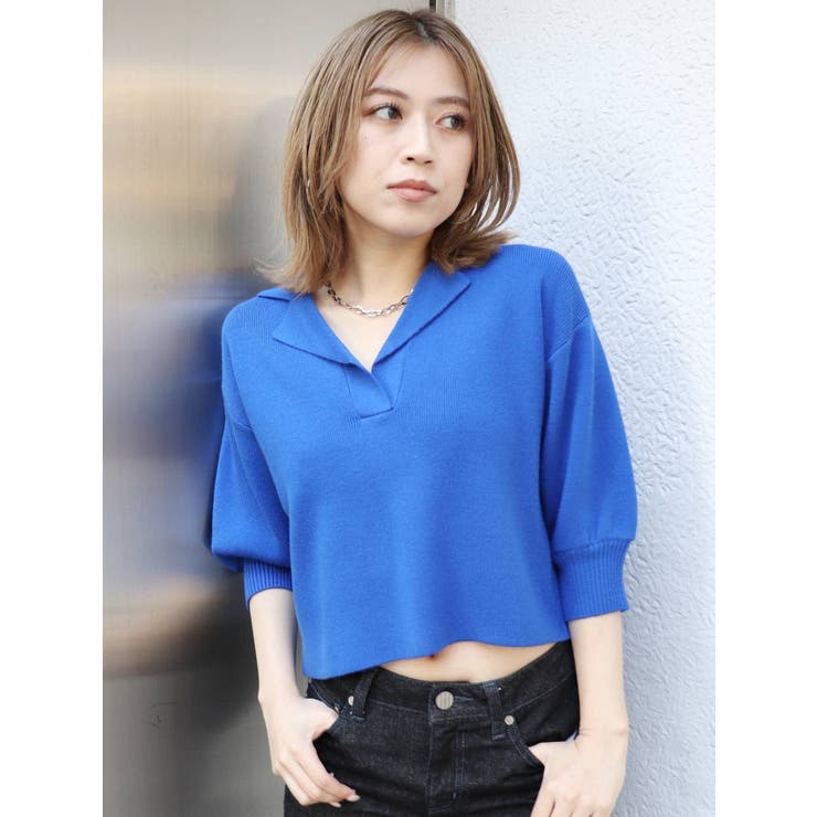 ハーフスリーブニットポロ[品番：MKSW0049374]｜MURUA（ムルーア