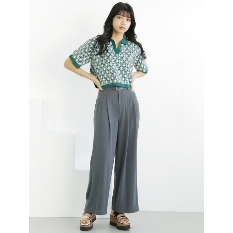 モノグラムハーフスリーブニットポロ | MURUA | 詳細画像13 