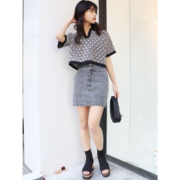 モノグラムハーフスリーブニットポロ | MURUA | 詳細画像22 