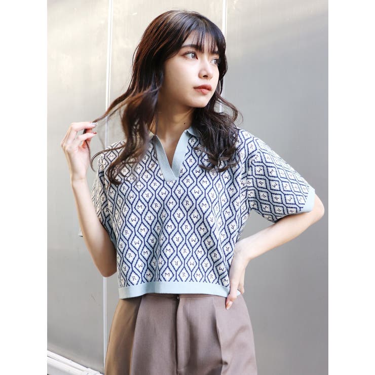 モノグラムハーフスリーブニットポロ | MURUA | 詳細画像30 