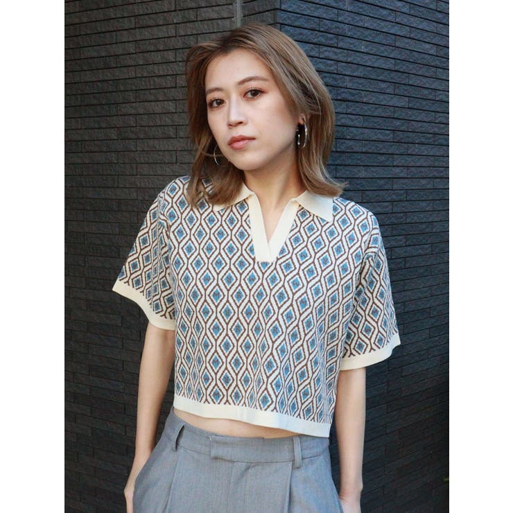 モノグラムハーフスリーブニットポロ | MURUA | 詳細画像33 