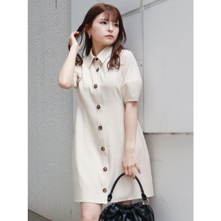 アイボリー | ランタンスリーブミニワンピース | MURUA