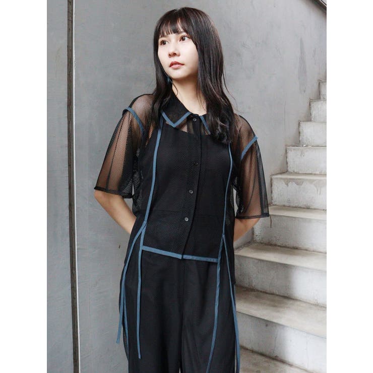 パイピングメッシュシャツ | MURUA | 詳細画像10 