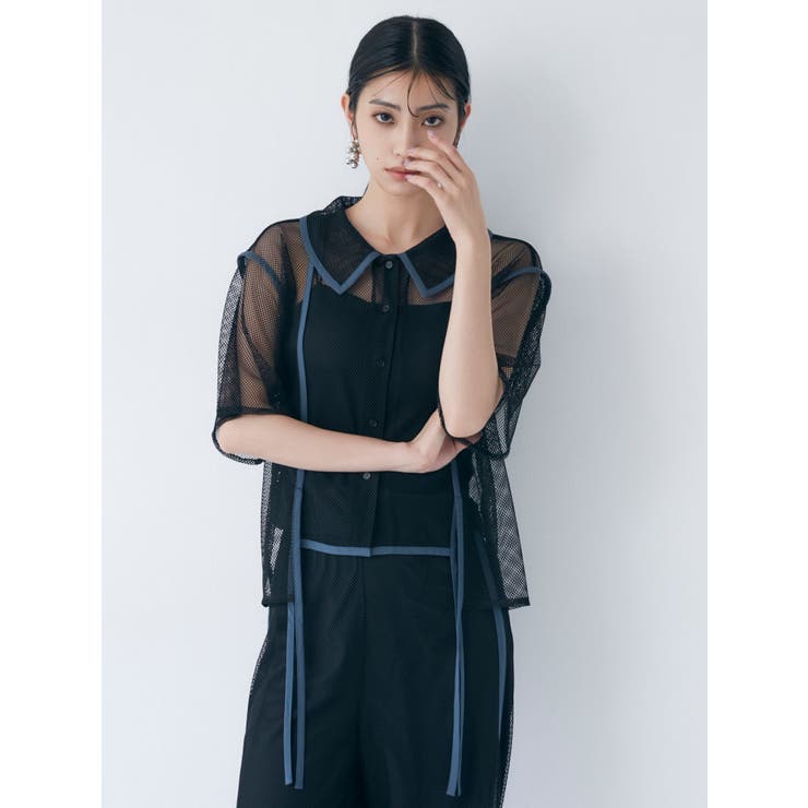 パイピングメッシュシャツ | MURUA | 詳細画像3 