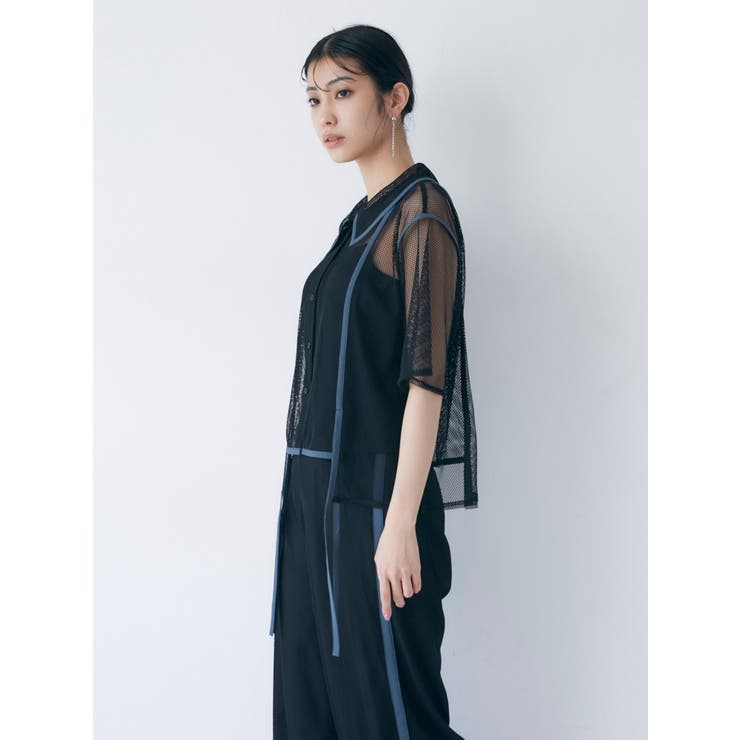 パイピングメッシュシャツ | MURUA | 詳細画像4 