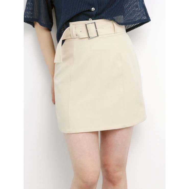 アイボリー | ワイドベルトミニスカート | MURUA