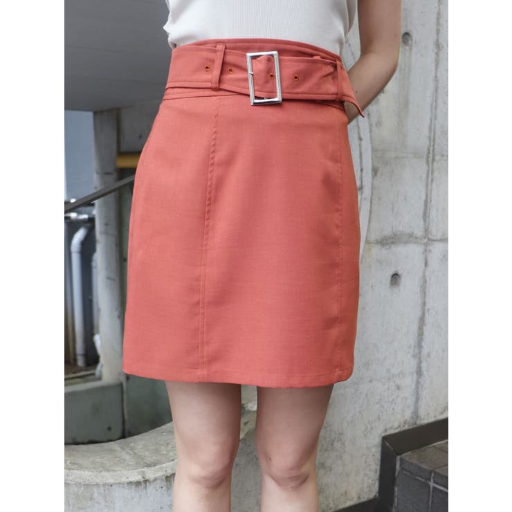 オレンジ | ワイドベルトミニスカート | MURUA