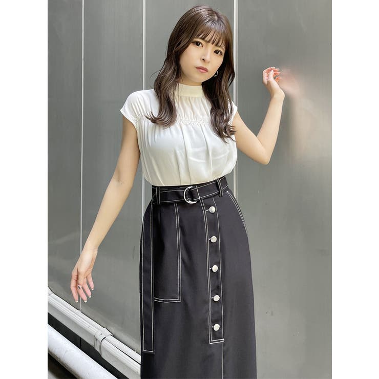 アシメフロントボタンスカート[品番：MKSW0052649]｜MURUA（ムルーア