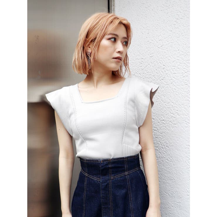 スクエアフリルニットタンク | MURUA | 詳細画像1 