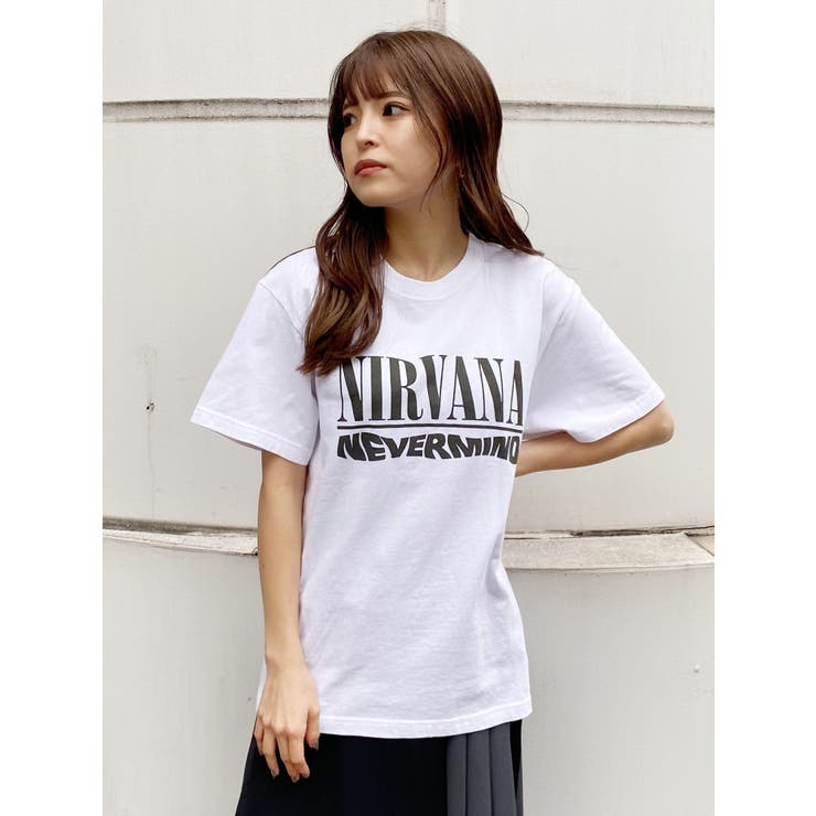 ホワイト】【NIRVANA】ジャケットプリントTシャツ[品番：MKSW0051546