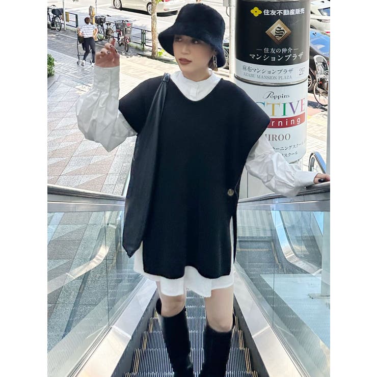 レイヤードニットシャツワンピース | MURUA | 詳細画像11 