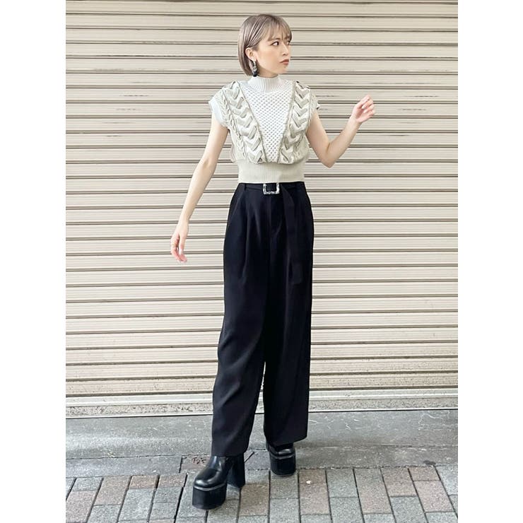 ハイウエストタックワイドパンツ[品番：MKSW0054097]｜MURUA