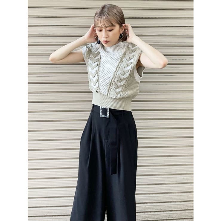 ハイウエストタックワイドパンツ[品番：MKSW0054097]｜MURUA