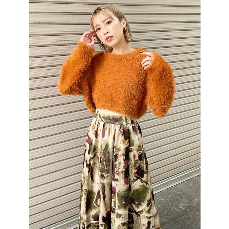 タックギャザーマキシプリントスカート【WEB限定スカート】[品番  