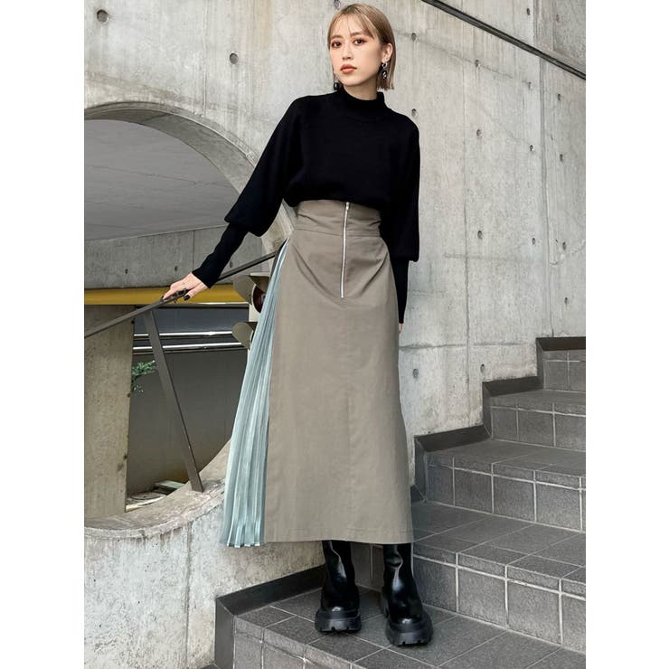 rurumu: 19AW サイドプリーツスカート rurumu: 19AW サイドプリーツスカート rurumu: 19AW サイド