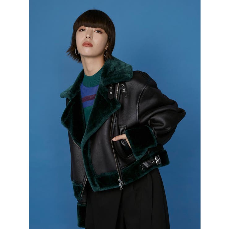 ZARA ダブルサイドジャケット ムートンジャケット ライダース L - アウター