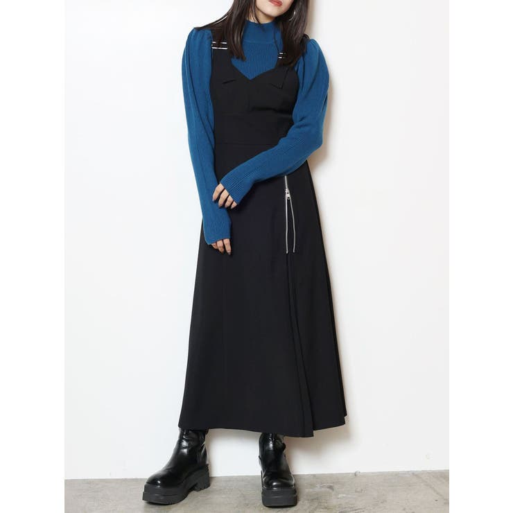 アシメプリーツジップジャンスカ[品番：MKSW0054957]｜MURUA