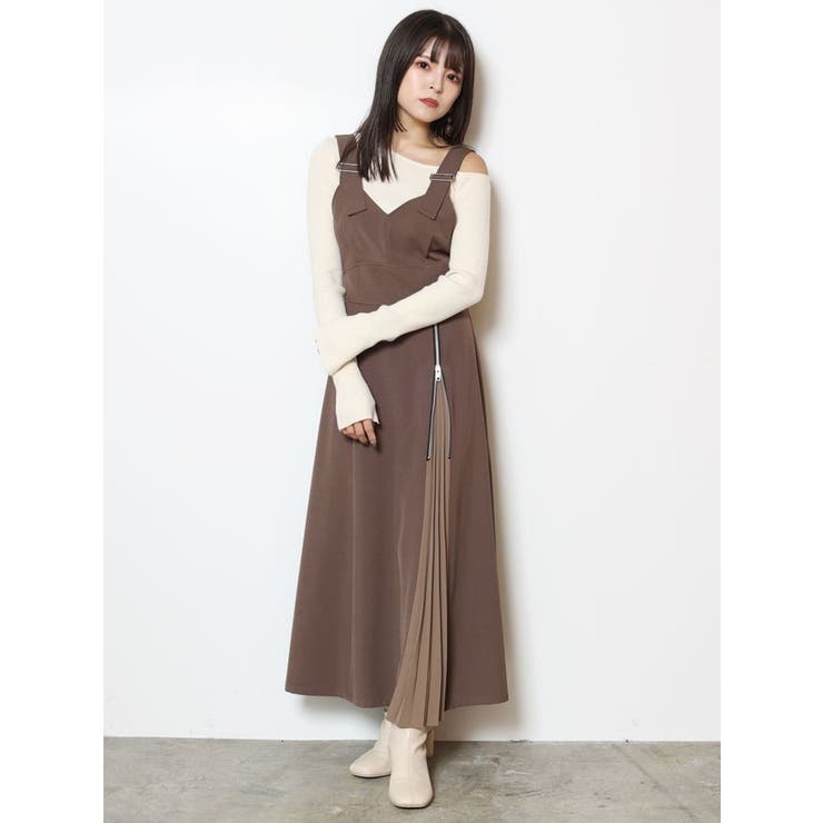 アシメプリーツジップジャンスカ[品番：MKSW0054957]｜MURUA