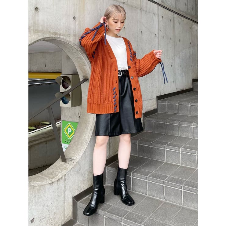 medium ミディアム フェイクレザーハーフパンツ