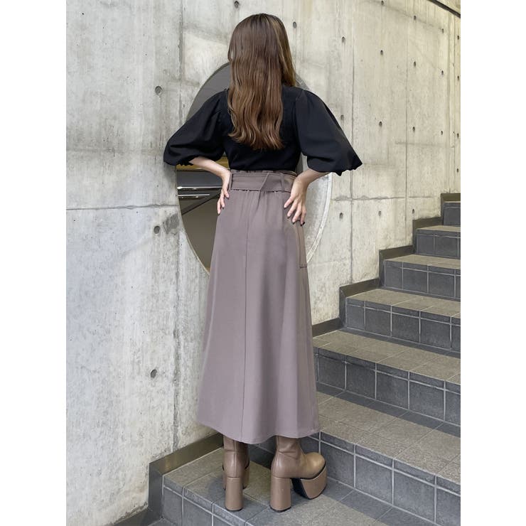 MURUA ワイドベルトラップスカート 新品未使用ブラウン ワイドベルトラップスカート[品番：MKSW0054505]｜MURUA