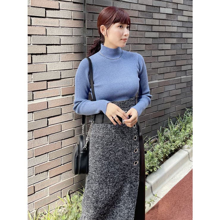 フェイクレザーパーツツイードスカート[品番：MKSW0054408]｜MURUA