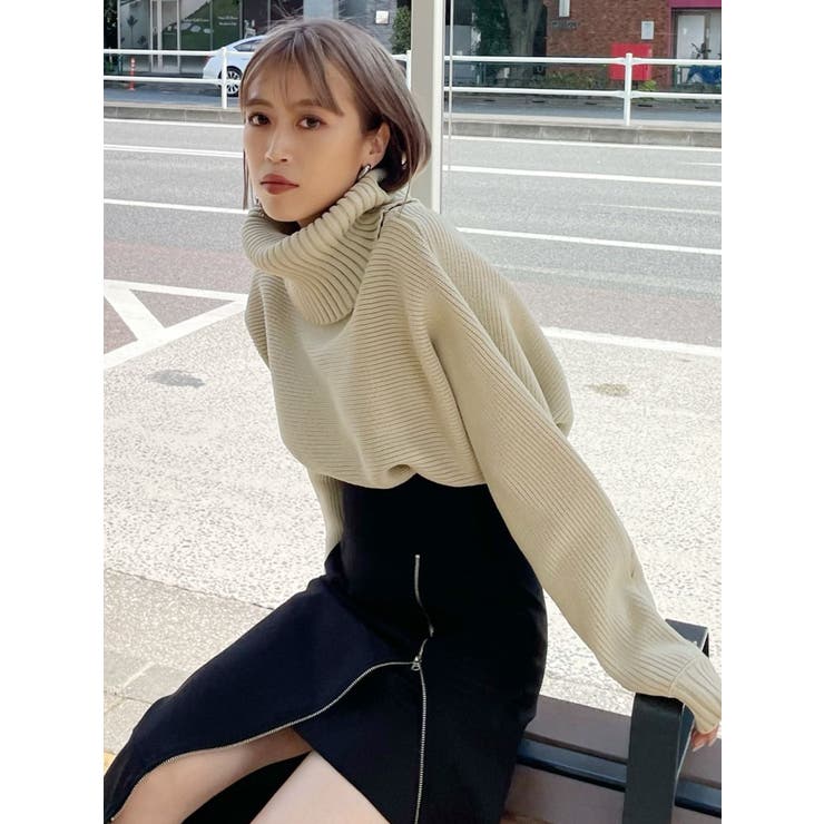 BIGタートルニットプルオーバー[品番：MKSW0053386]｜MURUA（ムルーア