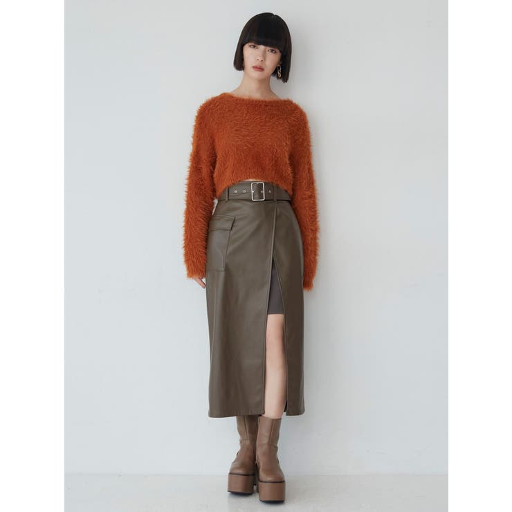 クロップトシャギーニット[品番：MKSW0053940]｜MURUA（ムルーア