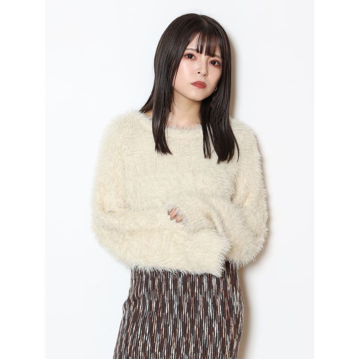 クロップトシャギーニット[品番：MKSW0053940]｜MURUA（ムルーア