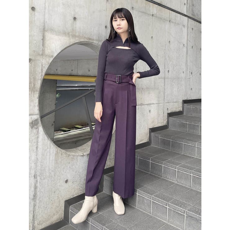 ハーフジップカットニット[品番：MKSW0053387]｜MURUA（ムルーア
