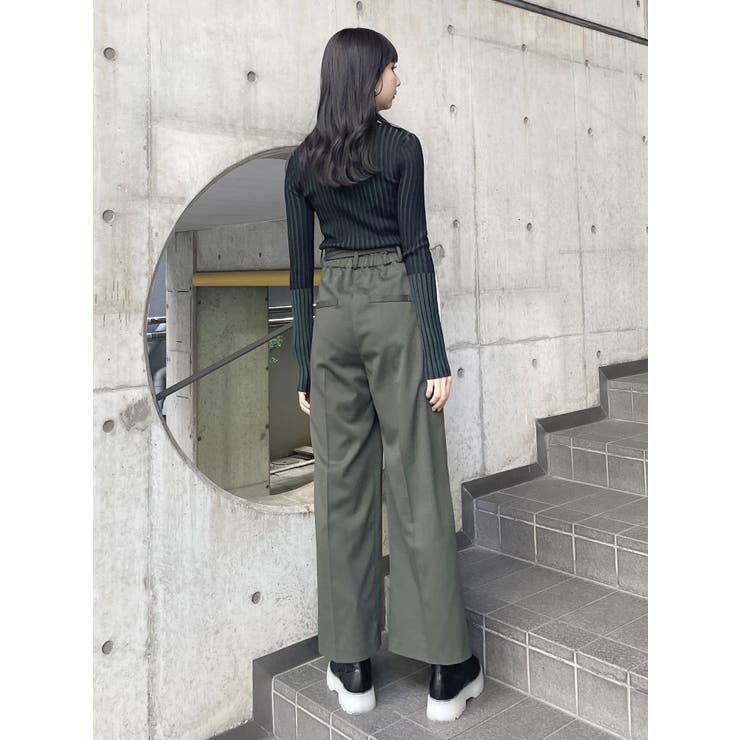 バイカラーリブニットトップス[品番：MKSW0052631]｜MURUA（ムルーア