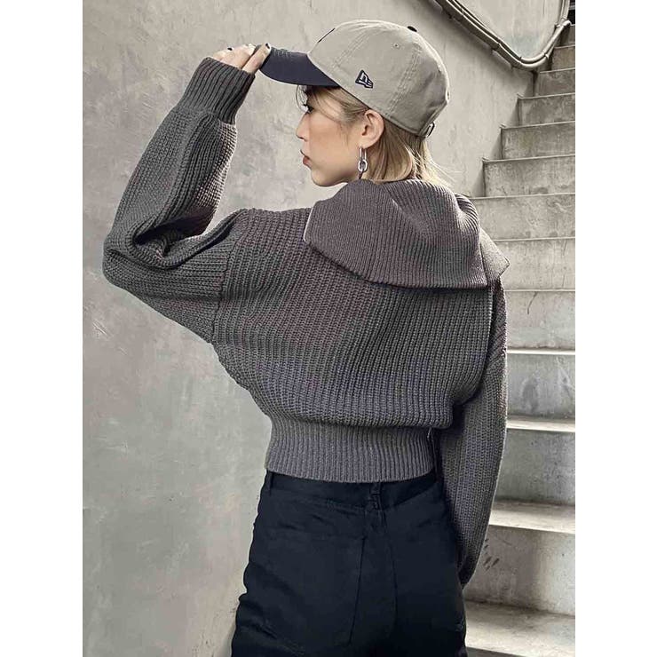 MURRAL ニットジップショートカーディガン 長袖 MURRAL（ミューラル）の「【MURRAL/ミューラル】スノーカバージップ