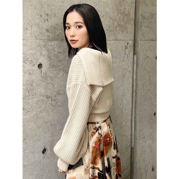 ZIPショートニット【WEB限定ジップニット】[品番：MKSW0053109