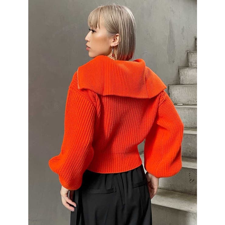 ZIPショートニット【WEB限定ジップニット】[品番：MKSW0053109