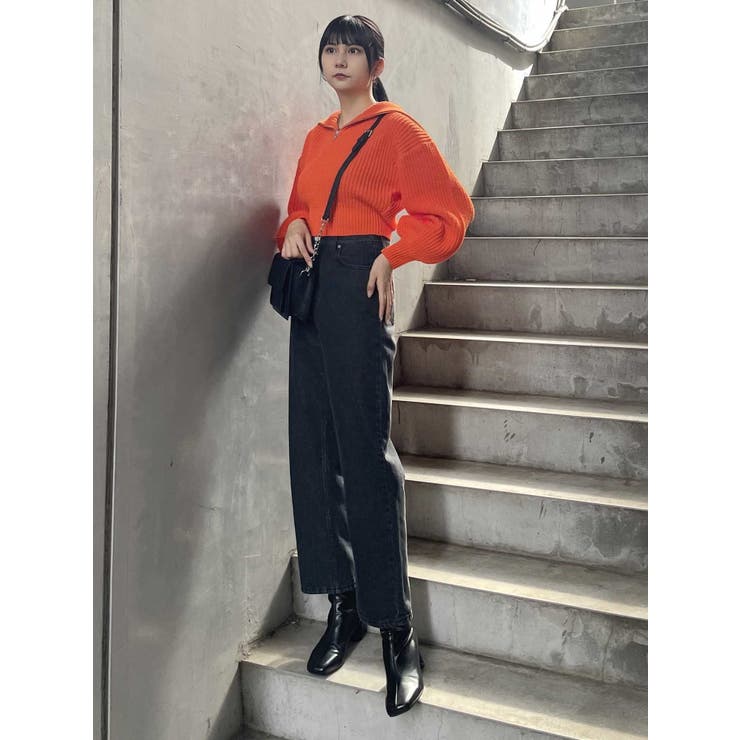ZIPショートニット【WEB限定ジップニット】[品番：MKSW0053109