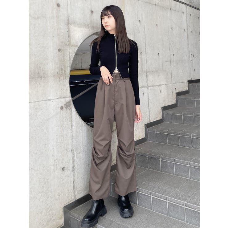 ダブルジップハイネックニット[品番：MKSW0054385]｜MURUA