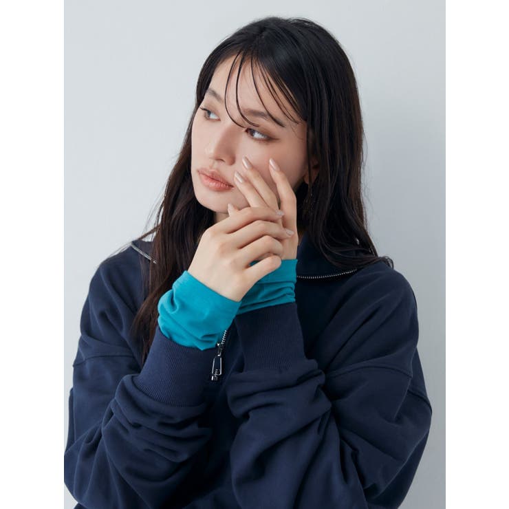 ハーフジップオーバースウェット【WEB限定トップス】[品番