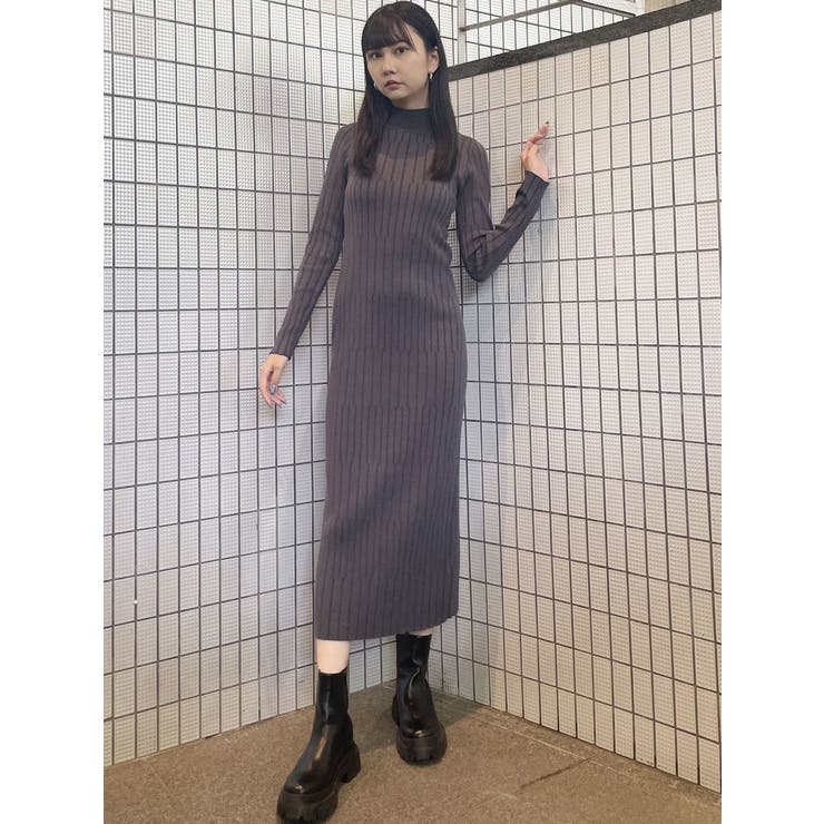 ランダムリブニットワンピース　ユナイテッドトウキョウ ランダムリブニットワンピース[品番：MKSW0054579]｜MURUA（ムルーア